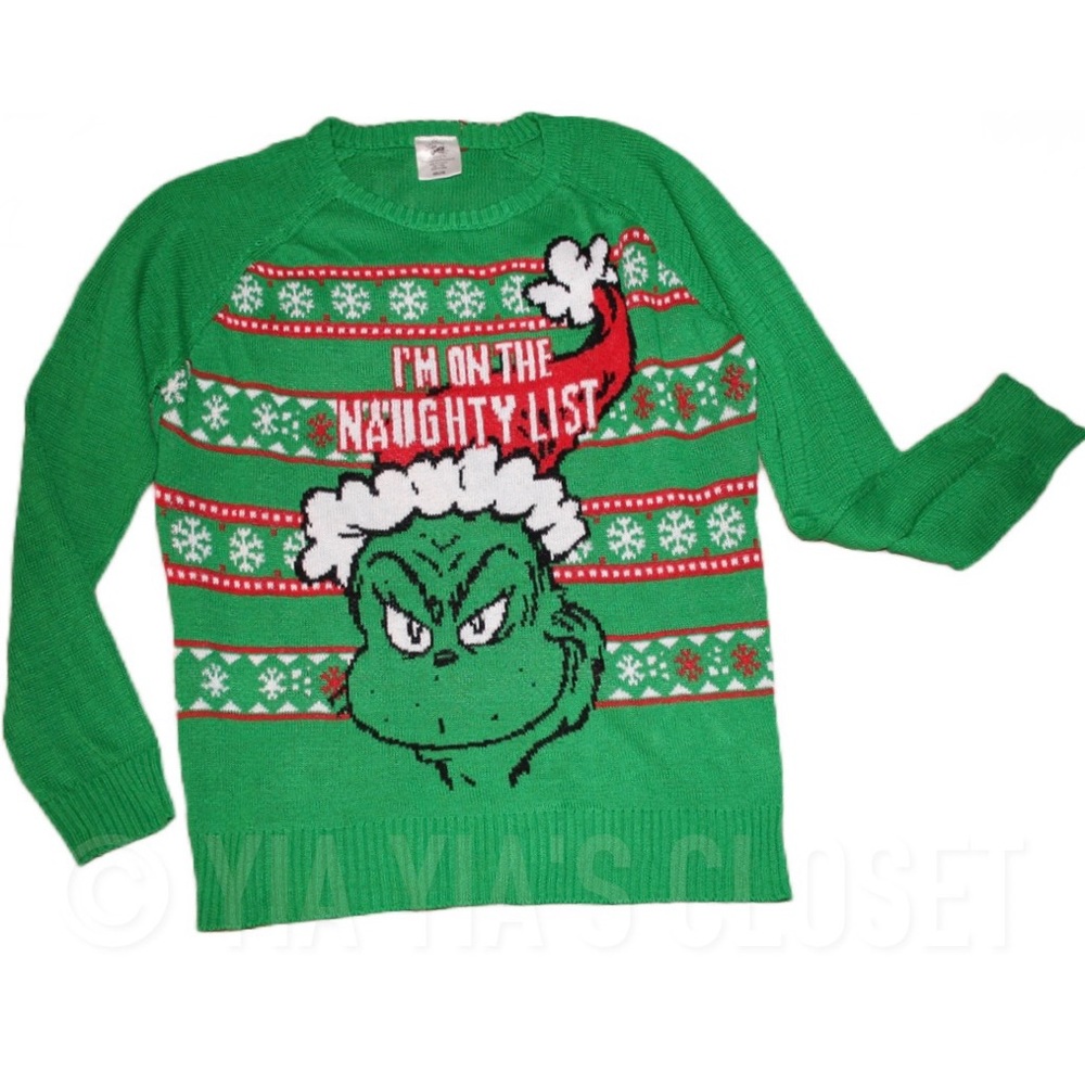 Dr. Seuss XXL How The Grinch Stole Christmas Naughty List Holiday Sweater